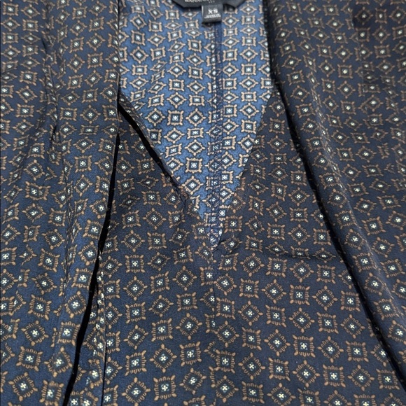 BANANA REPUBLIC PREPPY NAVY SCARF-NECK BLOUSE SIZE XS - Picture 4 of 6